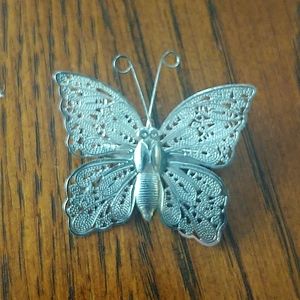 Filagree butterfly broach